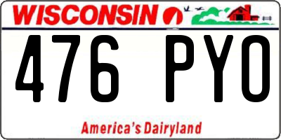 WI license plate 476PYO