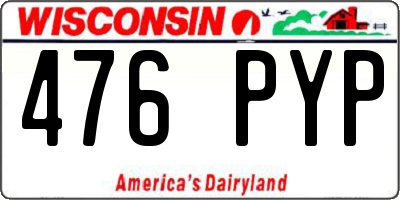WI license plate 476PYP