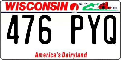 WI license plate 476PYQ