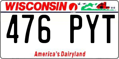 WI license plate 476PYT
