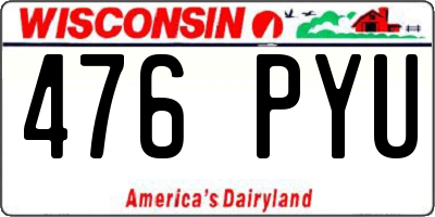 WI license plate 476PYU