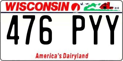 WI license plate 476PYY