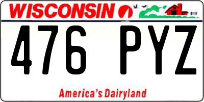 WI license plate 476PYZ