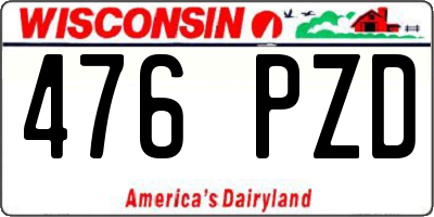 WI license plate 476PZD