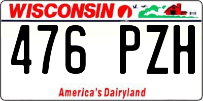 WI license plate 476PZH