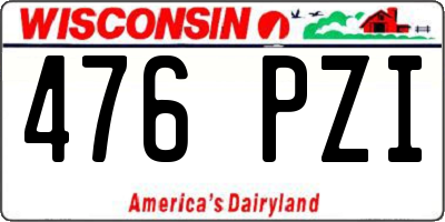 WI license plate 476PZI