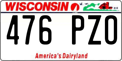 WI license plate 476PZO