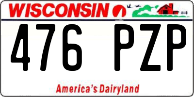 WI license plate 476PZP