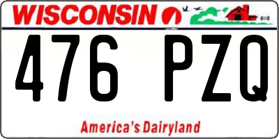 WI license plate 476PZQ