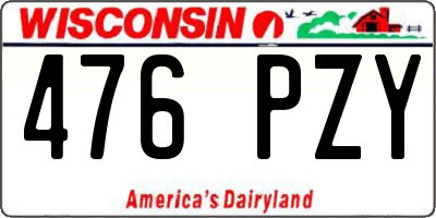 WI license plate 476PZY
