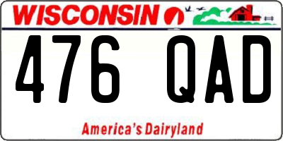 WI license plate 476QAD