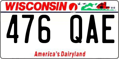 WI license plate 476QAE