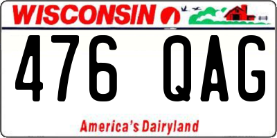 WI license plate 476QAG