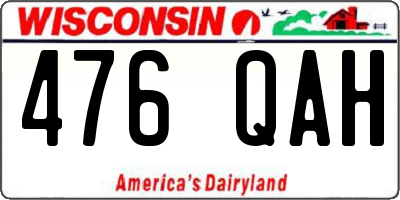 WI license plate 476QAH