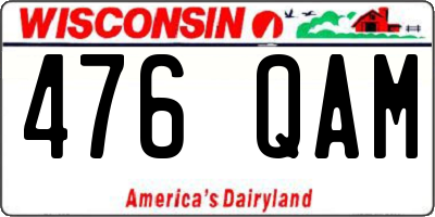 WI license plate 476QAM