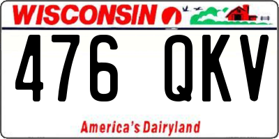 WI license plate 476QKV