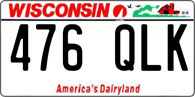 WI license plate 476QLK