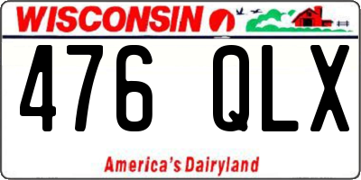 WI license plate 476QLX