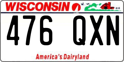 WI license plate 476QXN