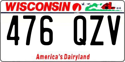 WI license plate 476QZV