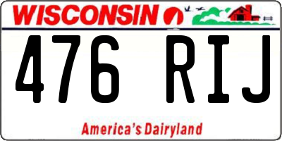 WI license plate 476RIJ