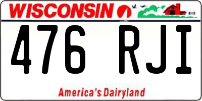 WI license plate 476RJI