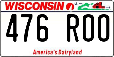 WI license plate 476ROO