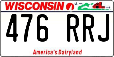 WI license plate 476RRJ