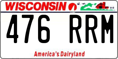 WI license plate 476RRM