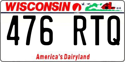 WI license plate 476RTQ