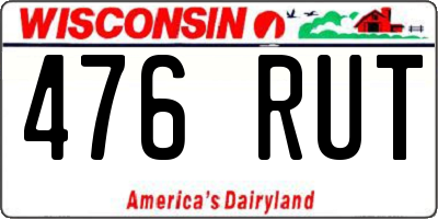 WI license plate 476RUT