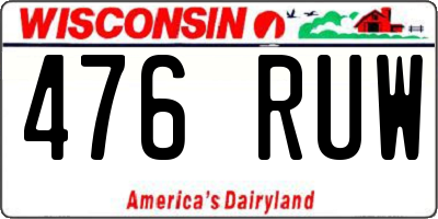 WI license plate 476RUW