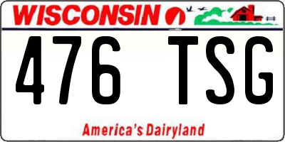 WI license plate 476TSG