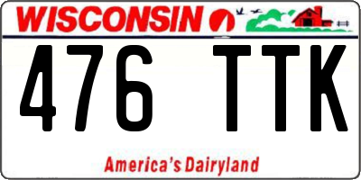 WI license plate 476TTK