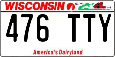 WI license plate 476TTY