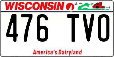 WI license plate 476TVO