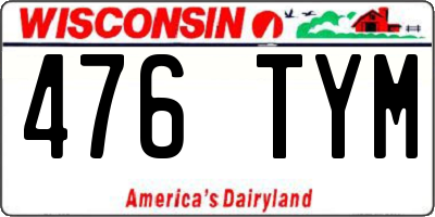 WI license plate 476TYM