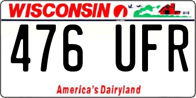 WI license plate 476UFR