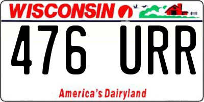 WI license plate 476URR