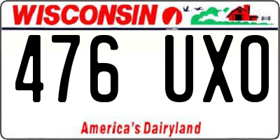 WI license plate 476UXO