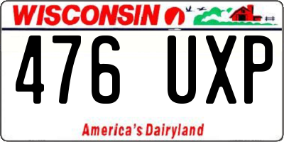 WI license plate 476UXP