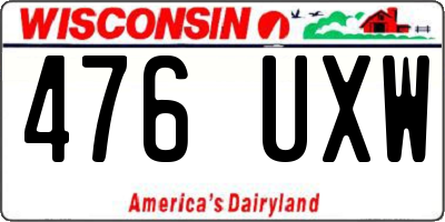 WI license plate 476UXW