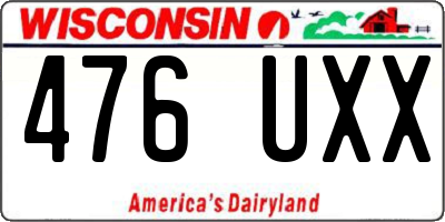 WI license plate 476UXX