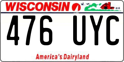 WI license plate 476UYC