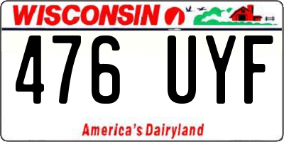 WI license plate 476UYF