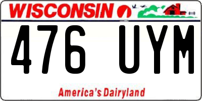 WI license plate 476UYM