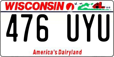 WI license plate 476UYU