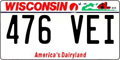 WI license plate 476VEI