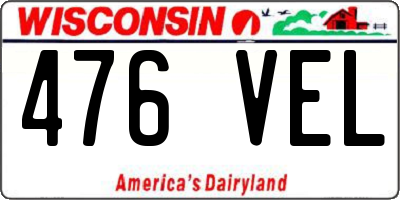 WI license plate 476VEL