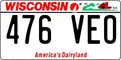 WI license plate 476VEO